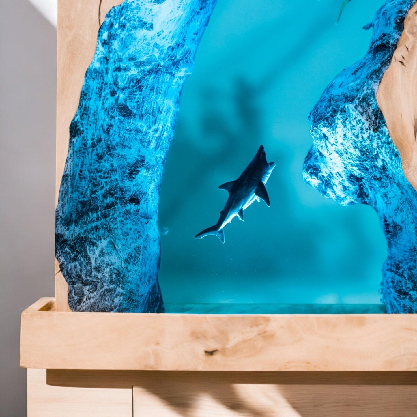 Shark Ocean Resin Night Light: Resin Lamp Streamer & Playroom Decor, Personalized Gift