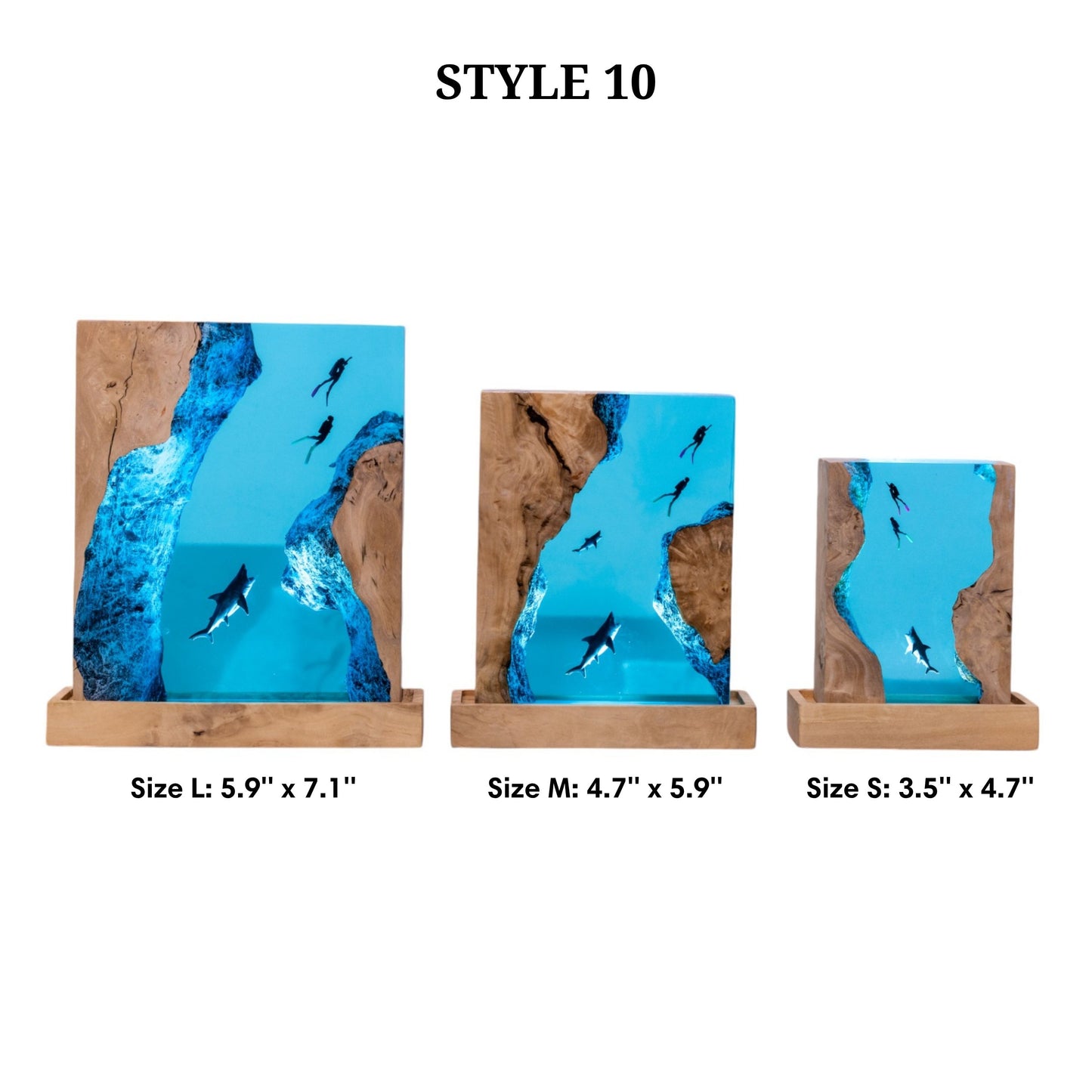 Shark Ocean Resin Night Light: Resin Lamp Streamer & Playroom Decor, Personalized Gift