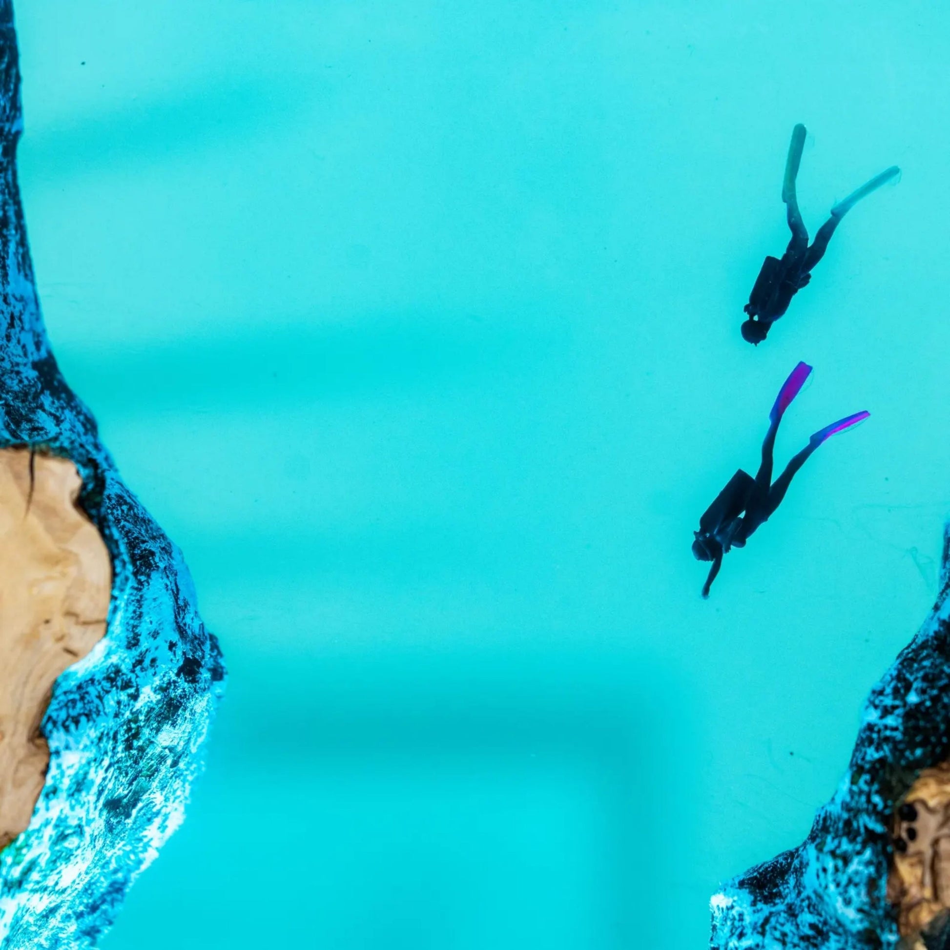 Turtle and Scuba Diver Ocean Resin Night Light: Resin Lamp Streamer & Playroom Decor, Personalized Gift