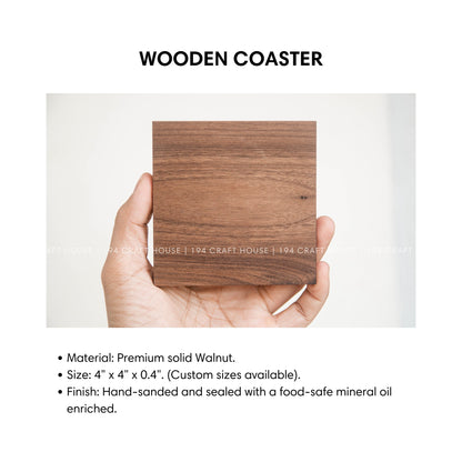 Personalized Square Walnut Wooden Coasters