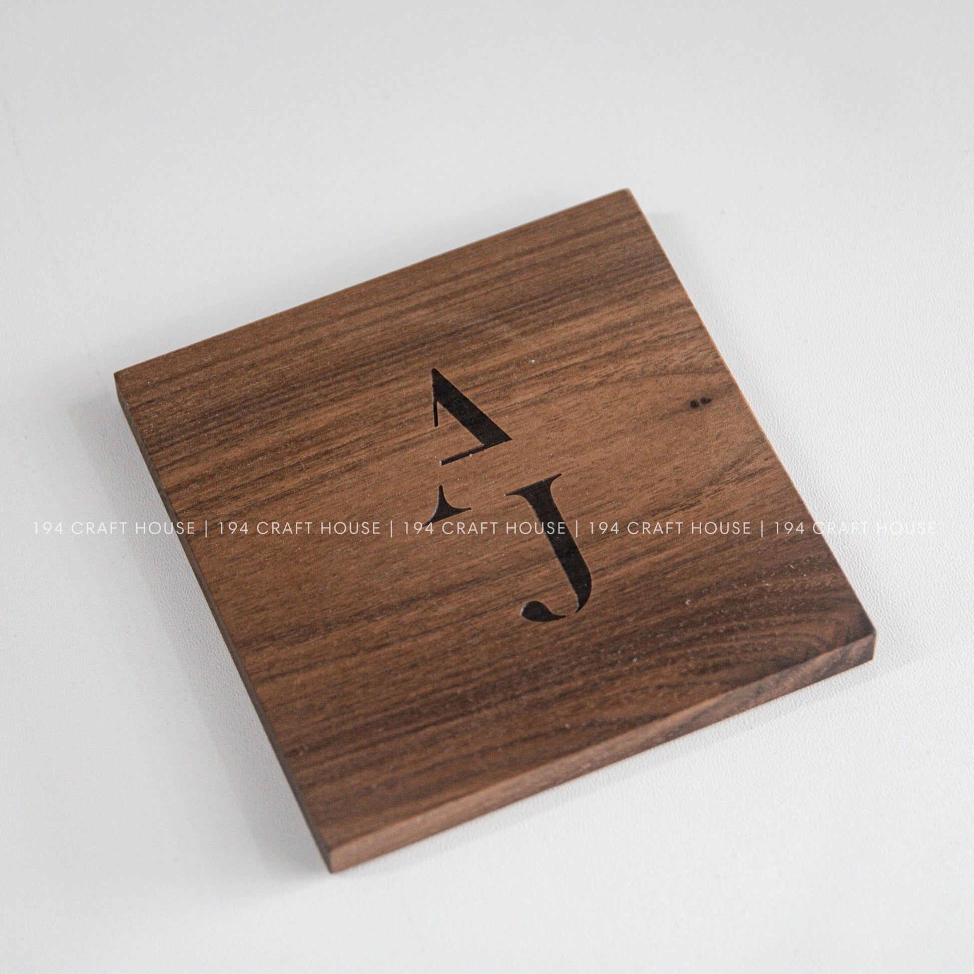 Personalized Square Walnut Wooden Coasters