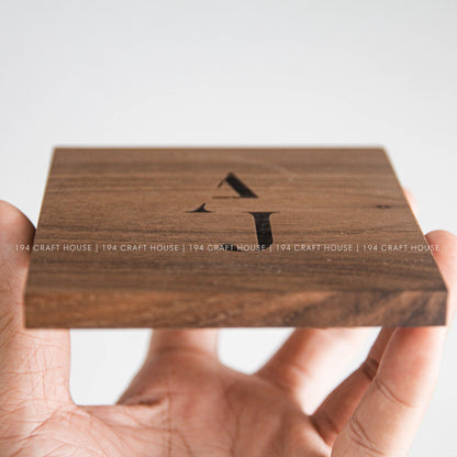 Personalized Square Walnut Wooden Coasters