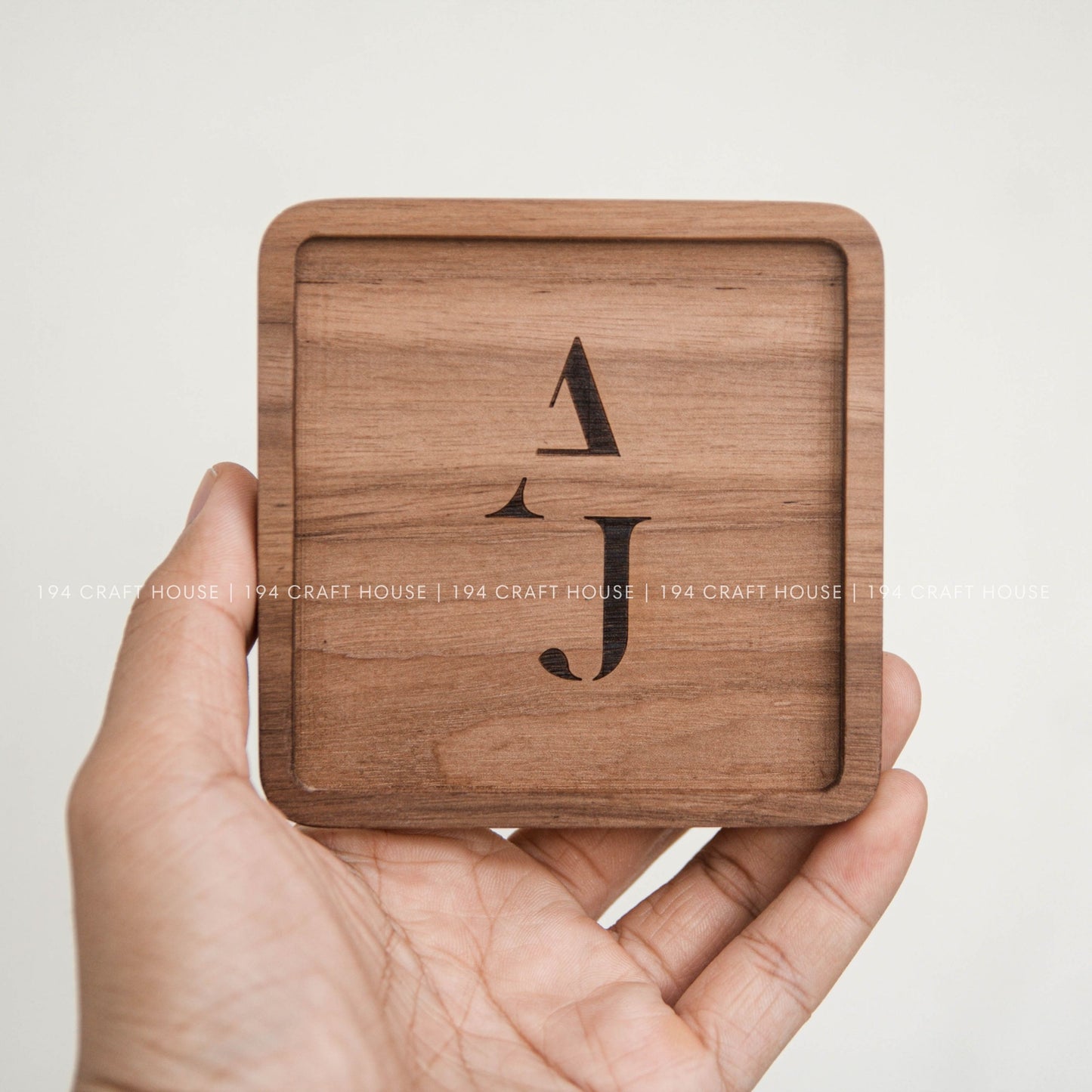 Personalized Square Walnut Wooden Coasters