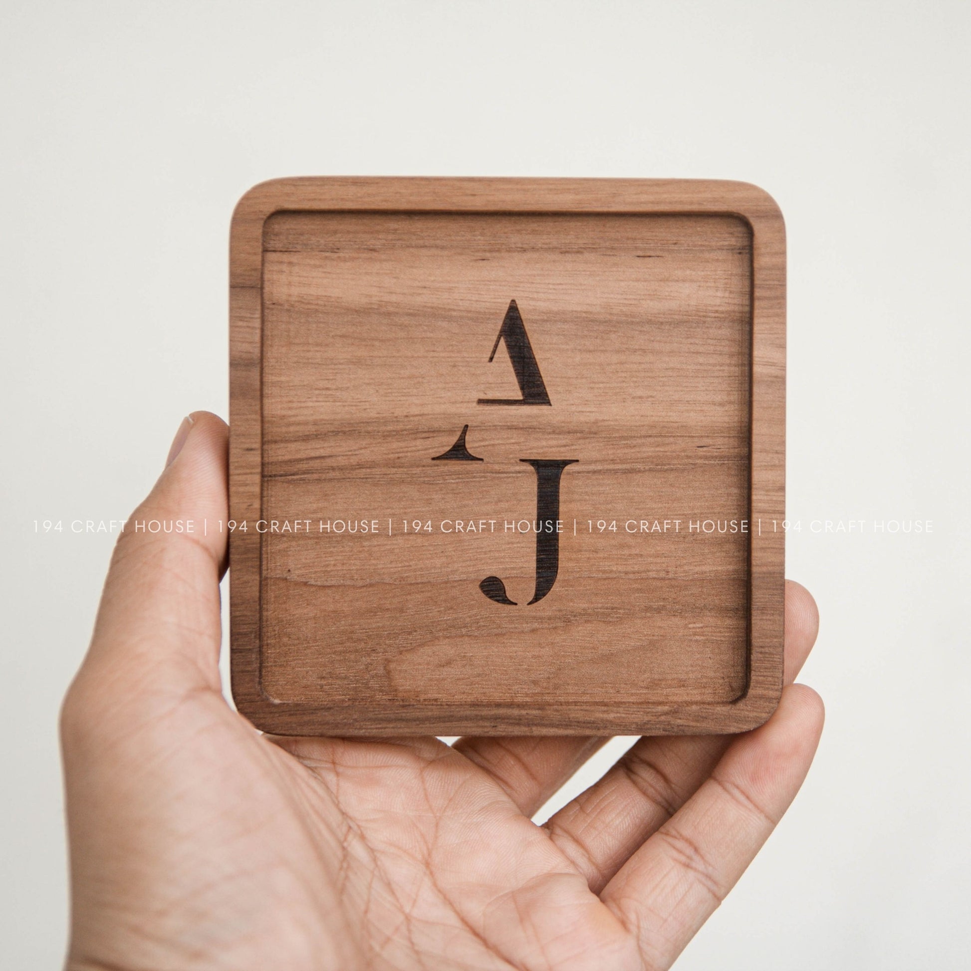 Personalized Square Walnut Wooden Coasters