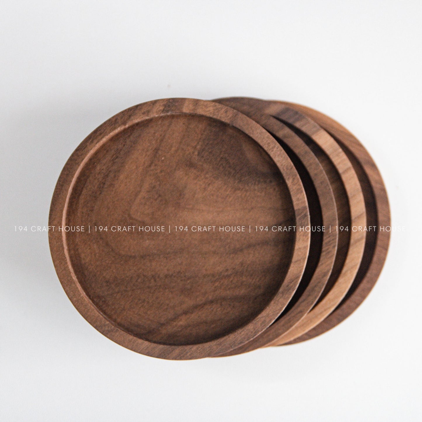 Personalized Circle Walnut Wooden Coasters