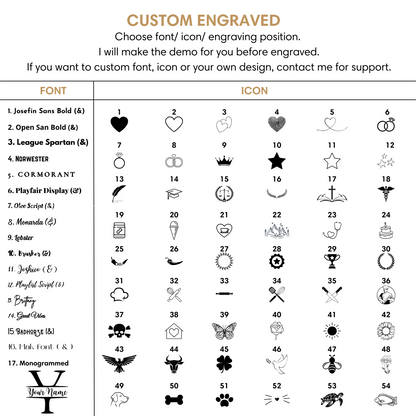 Custom Engraved Font and Icon