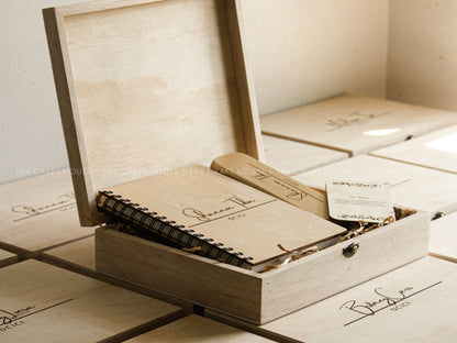 Custom Engraved Maple Pen Set and Notebook Wood Gift Box - Personalized Corporate Gift for Cisco (DCICI)