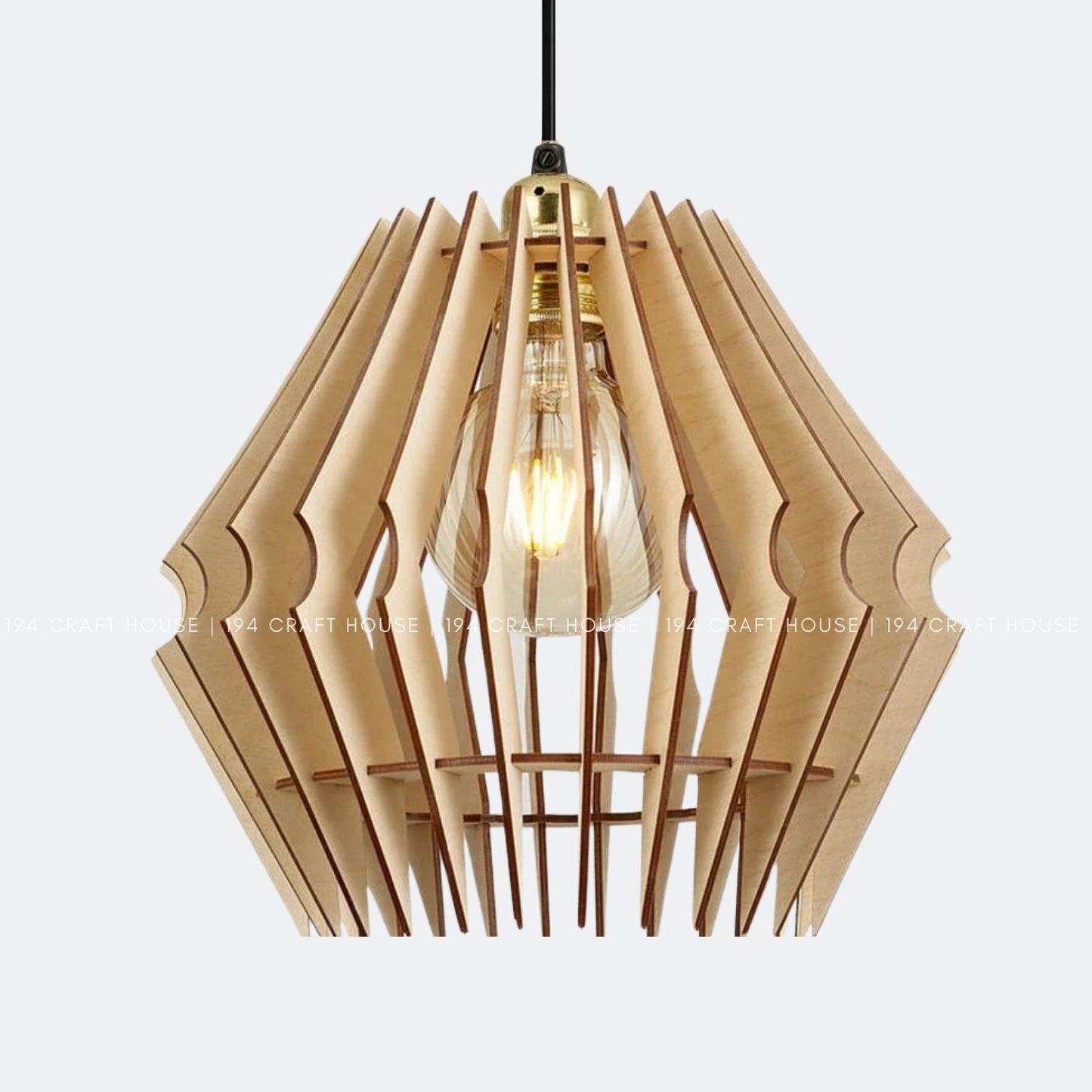 Wood Pendant Light Chandelier Hanging Lamp