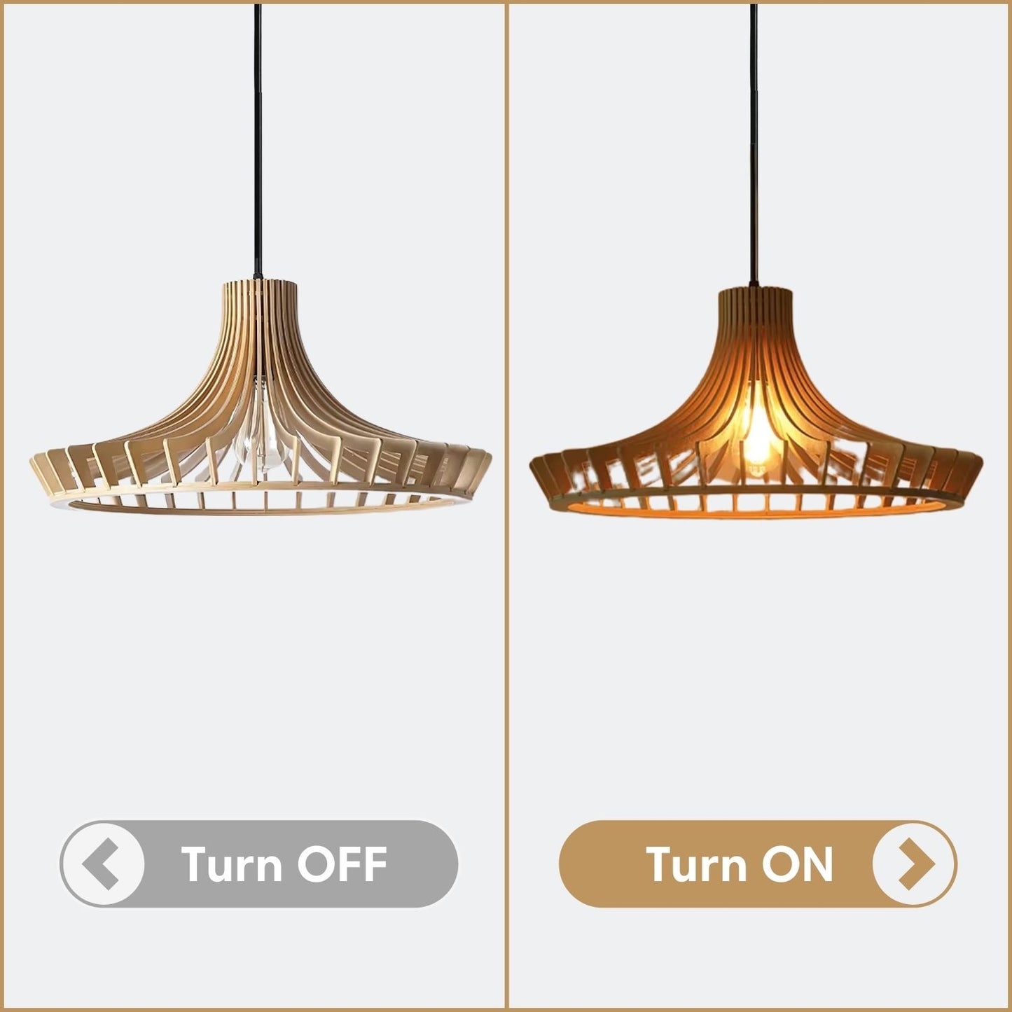 Set of 3 Birdcage Wooden Pendant Lights Restaurant Bar Decor