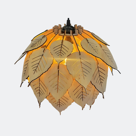 Leaf Wooden Pendant Light for Restaurant