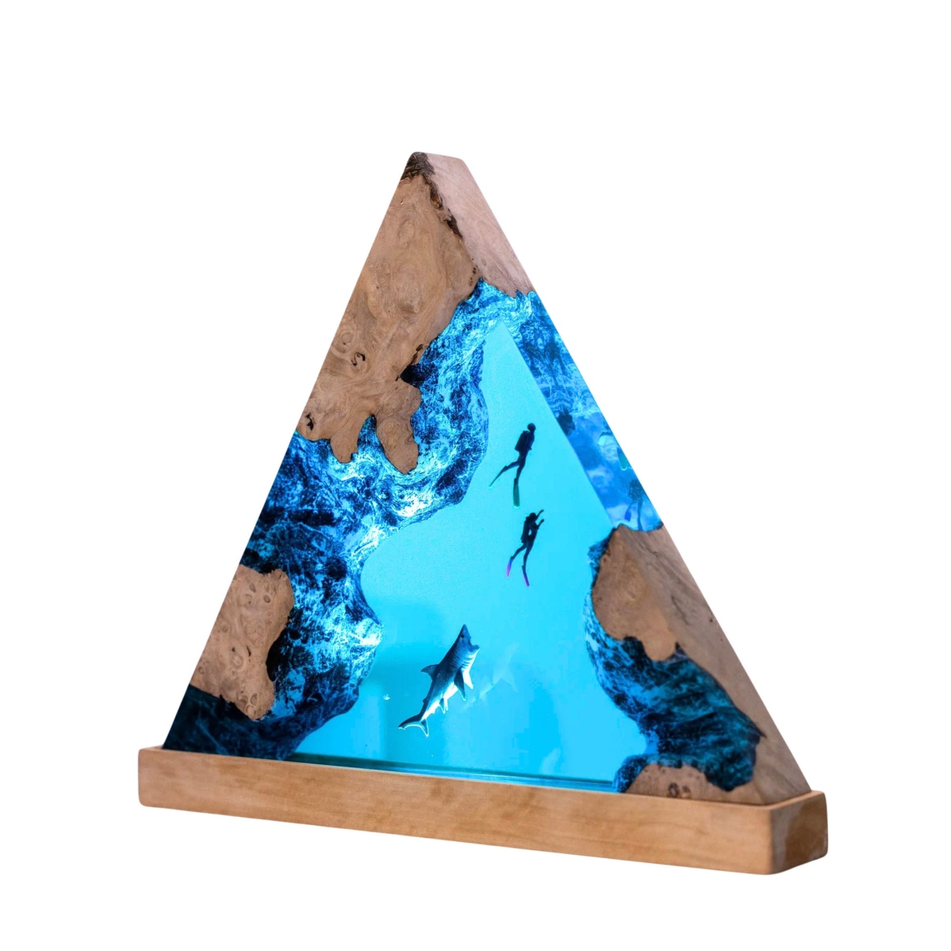 Shark Ocean Resin Night Light: Resin Lamp Streamer & Playroom Decor, Personalized Gift