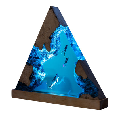 Shark Ocean Resin Night Light: Resin Lamp Streamer & Playroom Decor, Personalized Gift