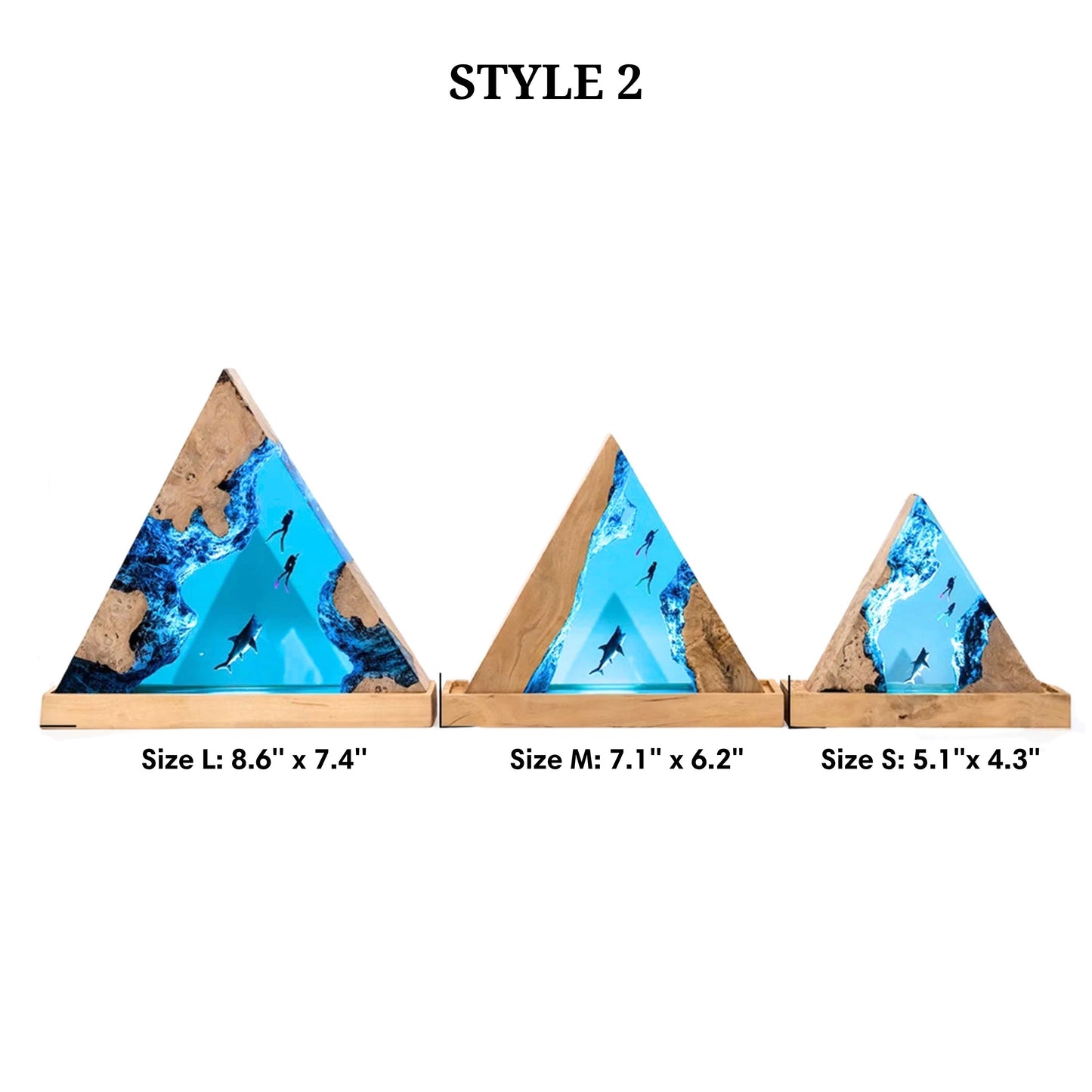 Shark Ocean Resin Night Light: Resin Lamp Streamer & Playroom Decor, Personalized Gift