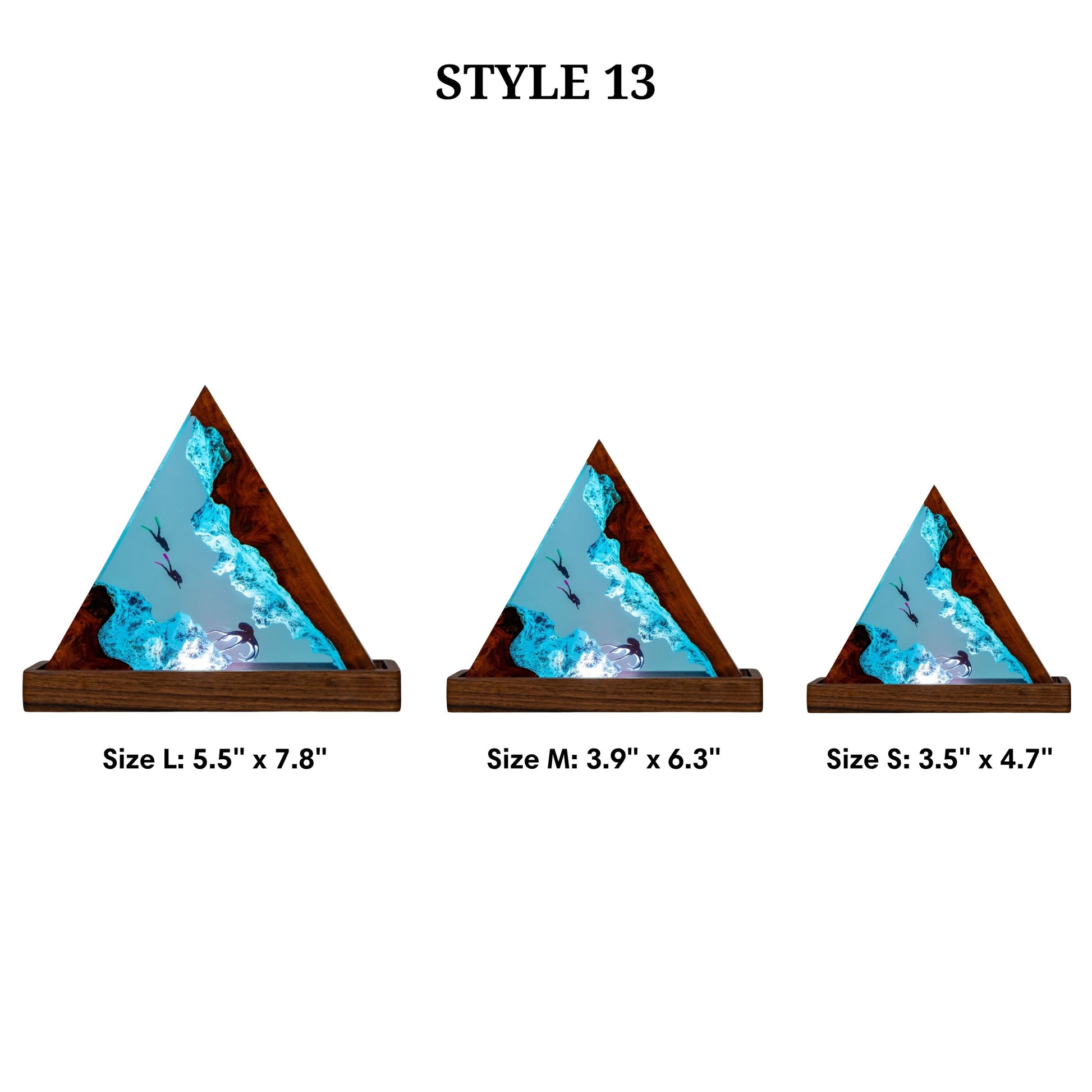 Octopus and Scuba Diver Ocean Resin Night Light: Resin Lamp Streamer & Playroom Decor, Personalized Gift