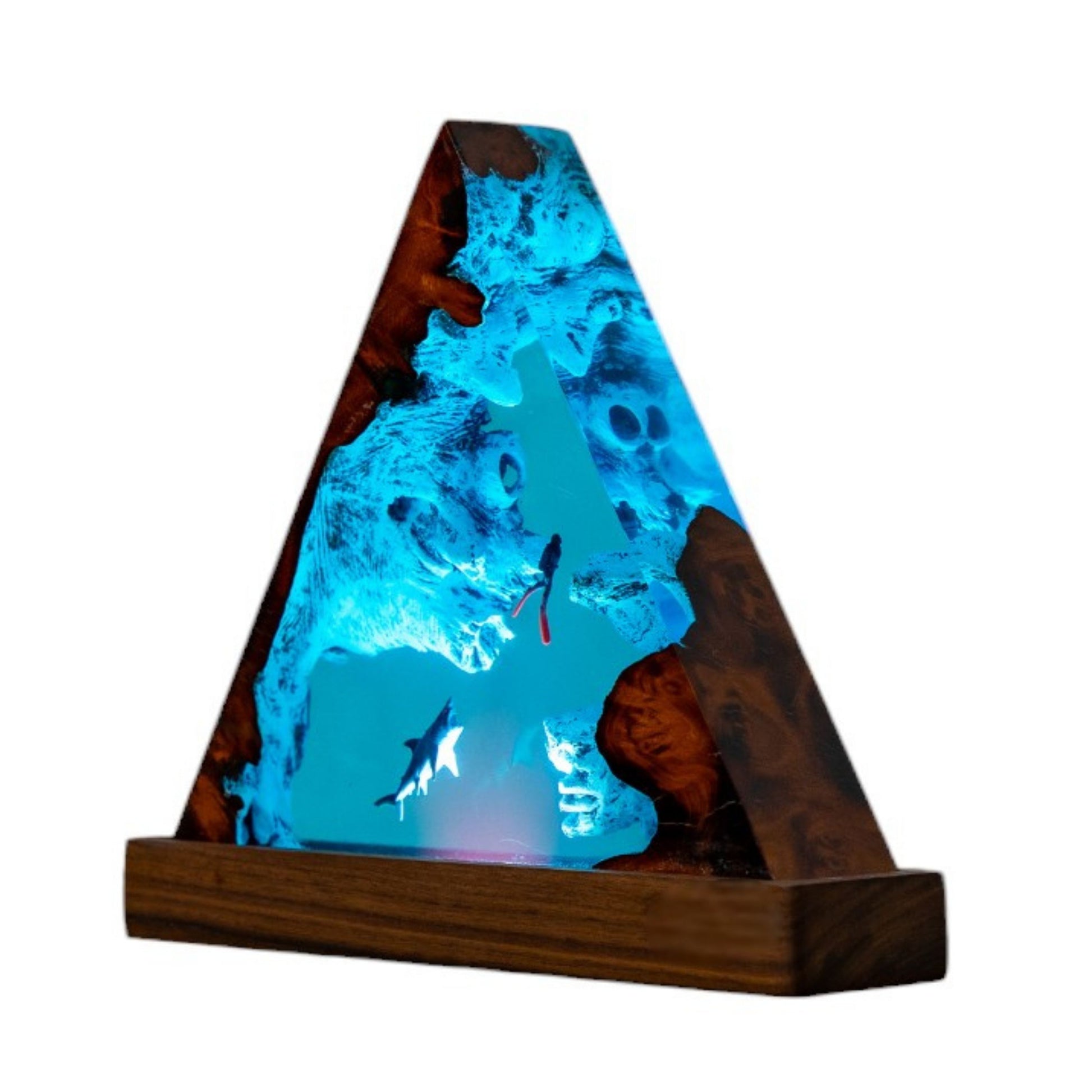 Shark Ocean Resin Night Light: Resin Lamp Streamer & Playroom Decor, Personalized Gift