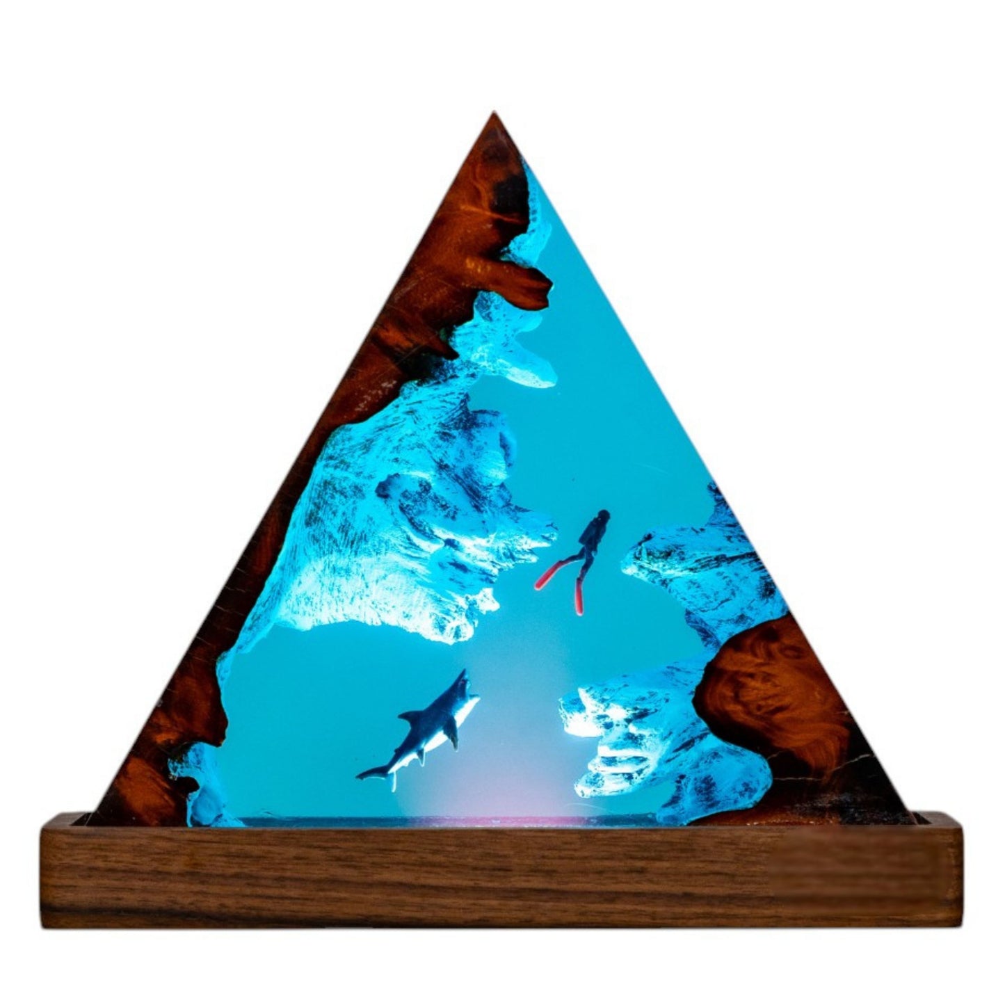 Shark Ocean Resin Night Light: Resin Lamp Streamer & Playroom Decor, Personalized Gift