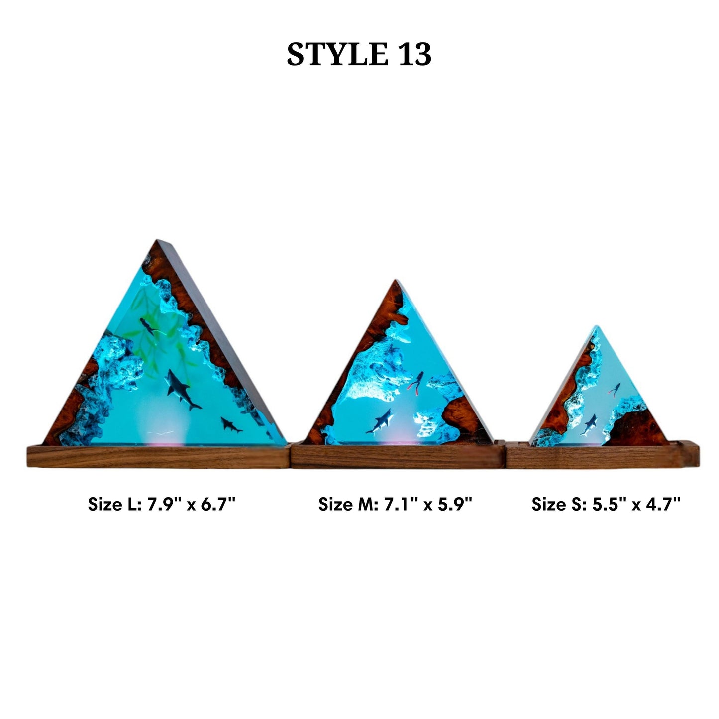 Shark Ocean Resin Night Light: Resin Lamp Streamer & Playroom Decor, Personalized Gift