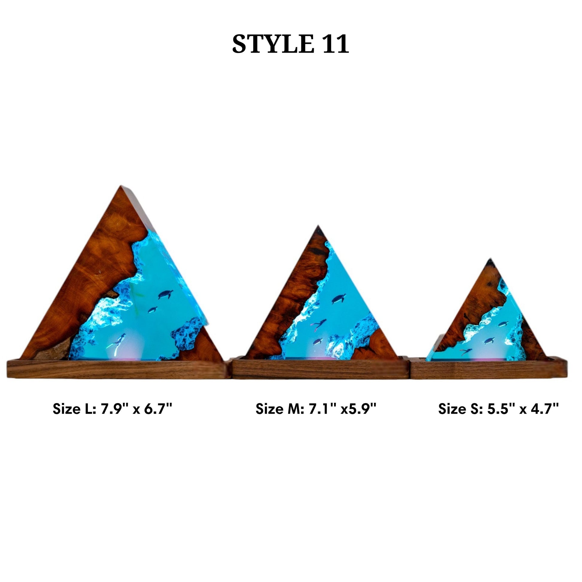 Turtle and Scuba Diver Ocean Resin Night Light: Resin Lamp Streamer & Playroom Decor, Personalized Gift