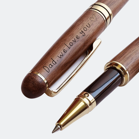 Dad, we love you - Engraved Walnut Wooden Gel Pen Personalized Gift