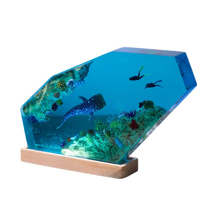 Shark Ocean Resin Night Light: Resin Lamp Streamer & Playroom Decor, Personalized Gift