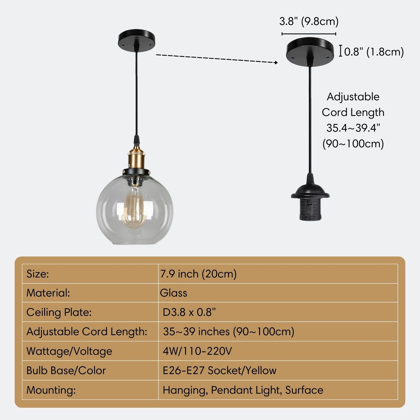 Modern Glass Pendant Light