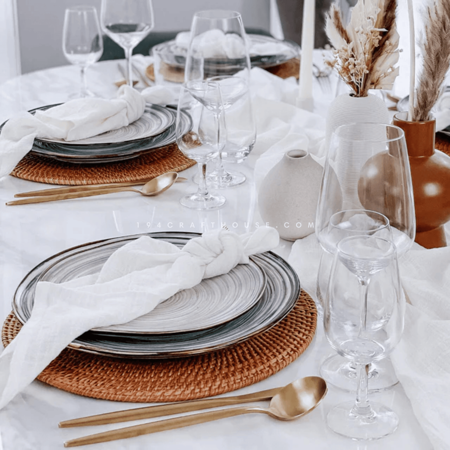 Hand-woven Round Placemats & Chargers Plate Thanksgiving Holiday Decor