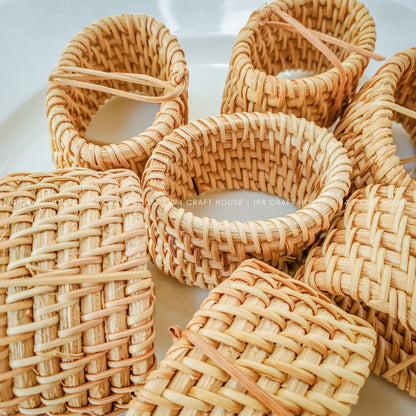 Natural Oval Rattan Napkin Rings