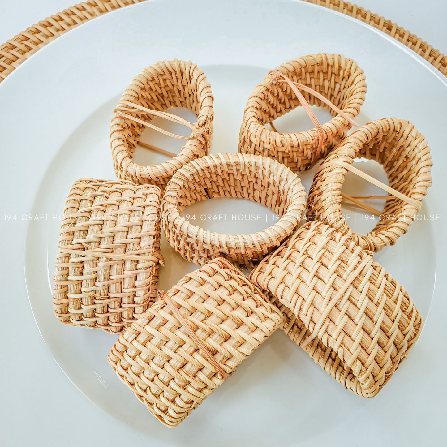 Natural Oval Rattan Napkin Rings