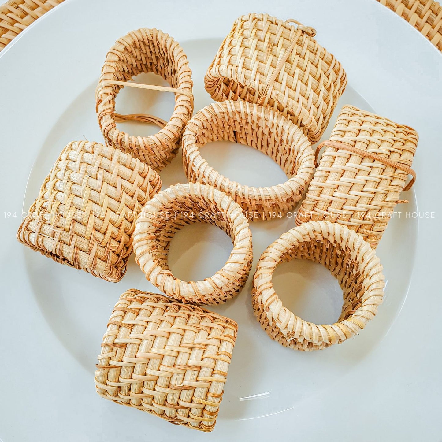 Natural Oval Rattan Napkin Rings