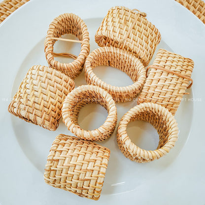 Natural Oval Rattan Napkin Rings