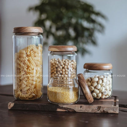 Glass Canister Food Container Pantry Storage