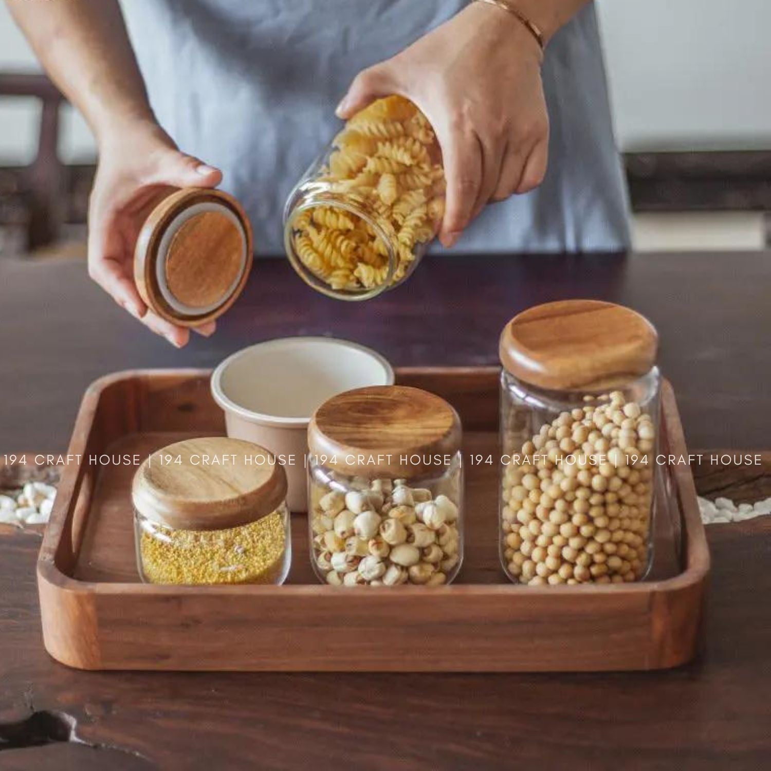 Glass Canister Food Container Pantry Storage