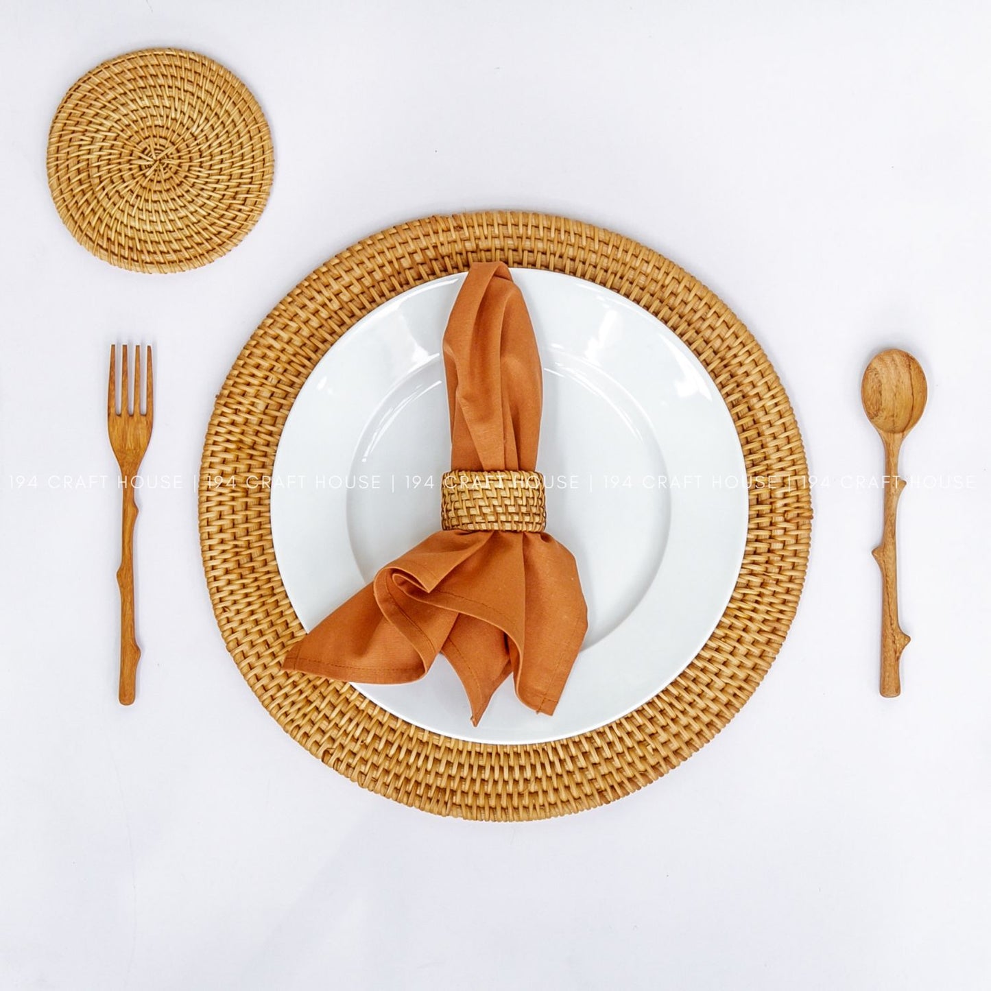 Handmade Orange Linen Napkins Set of 6