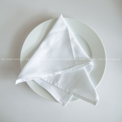 Handmade White Linen Napkins Set of 6