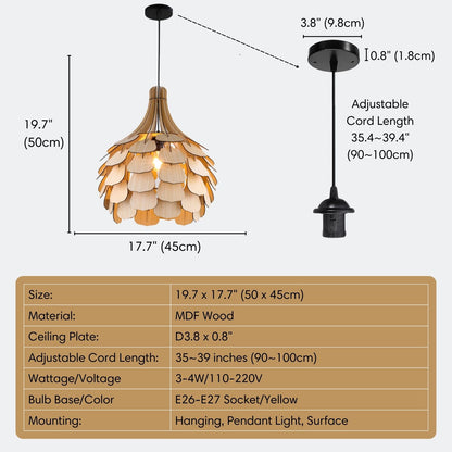 Natural Wood Chandelier