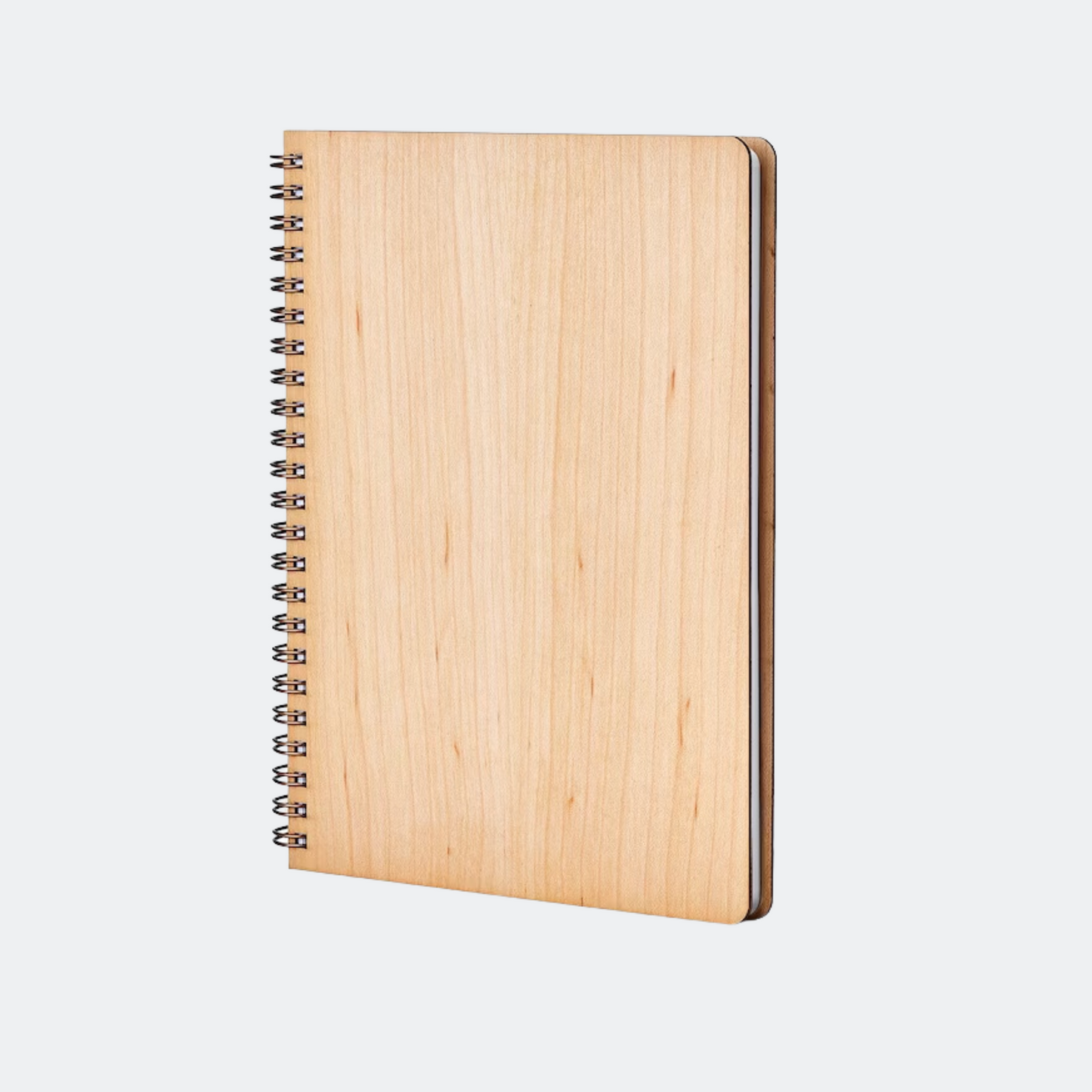 Personalized Maple Wooden Spiral Notebook With Blank Page