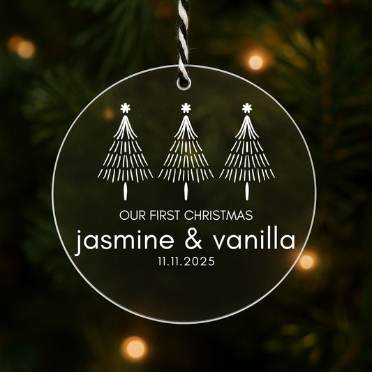 Personalized Acrylic First Christmas Tree Ornament Style 4