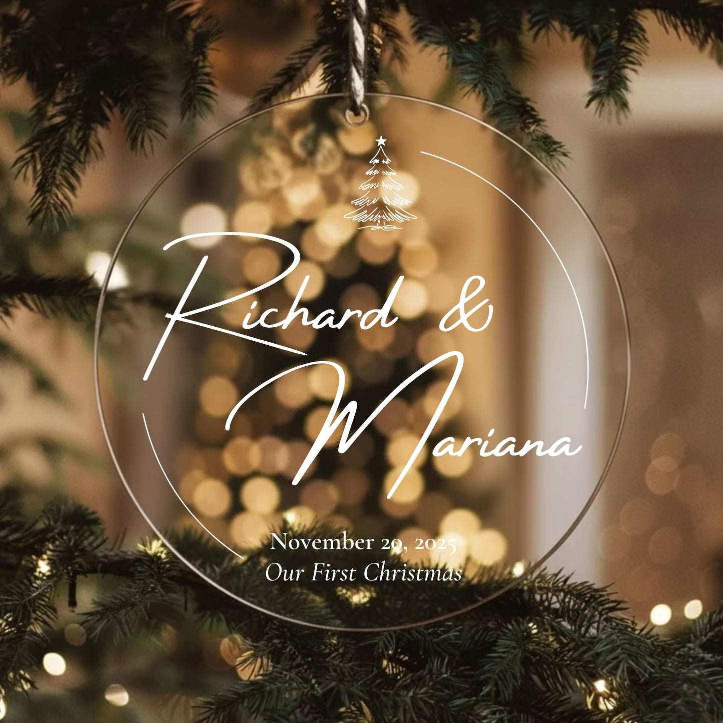 Personalized Acrylic First Christmas Tree Ornament Style 4