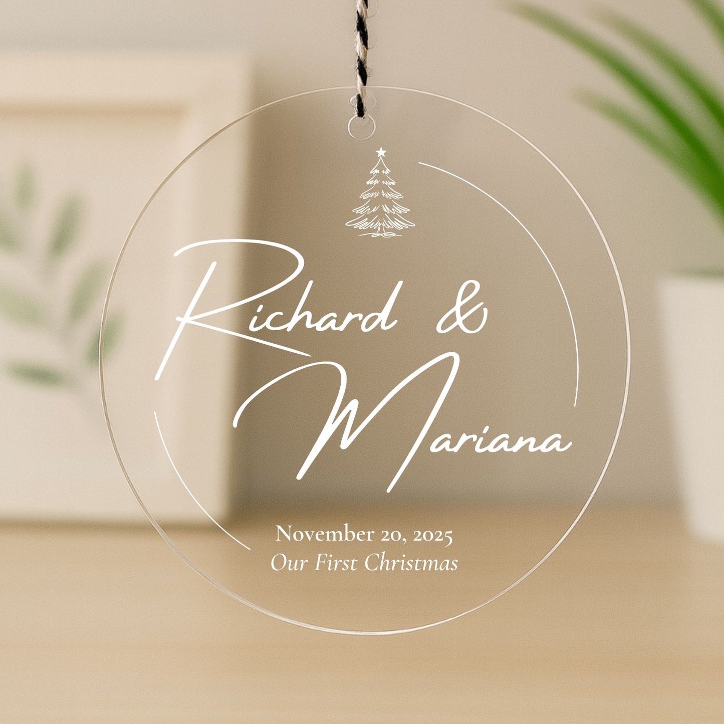 Personalized Acrylic First Christmas Tree Ornament Style 4