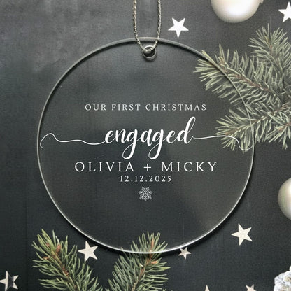 First Christmas Engaged Acrylic Ornament Style 2