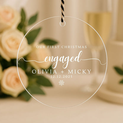 First Christmas Engaged Acrylic Ornament Style 2