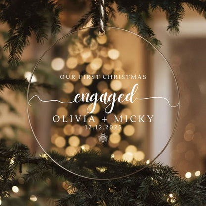First Christmas Engaged Acrylic Ornament Style 2