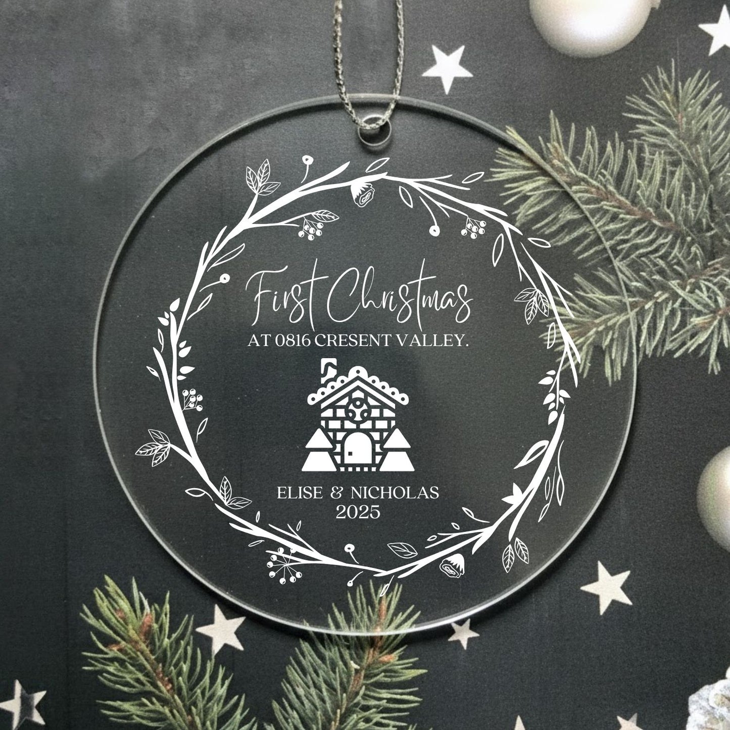 Custom New Home First Christmas Acrylic Ornament Style 9