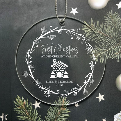 Custom New Home First Christmas Acrylic Ornament Style 9