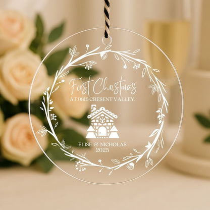 Custom New Home First Christmas Acrylic Ornament Style 9