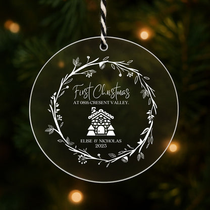 Custom New Home First Christmas Acrylic Ornament Style 9