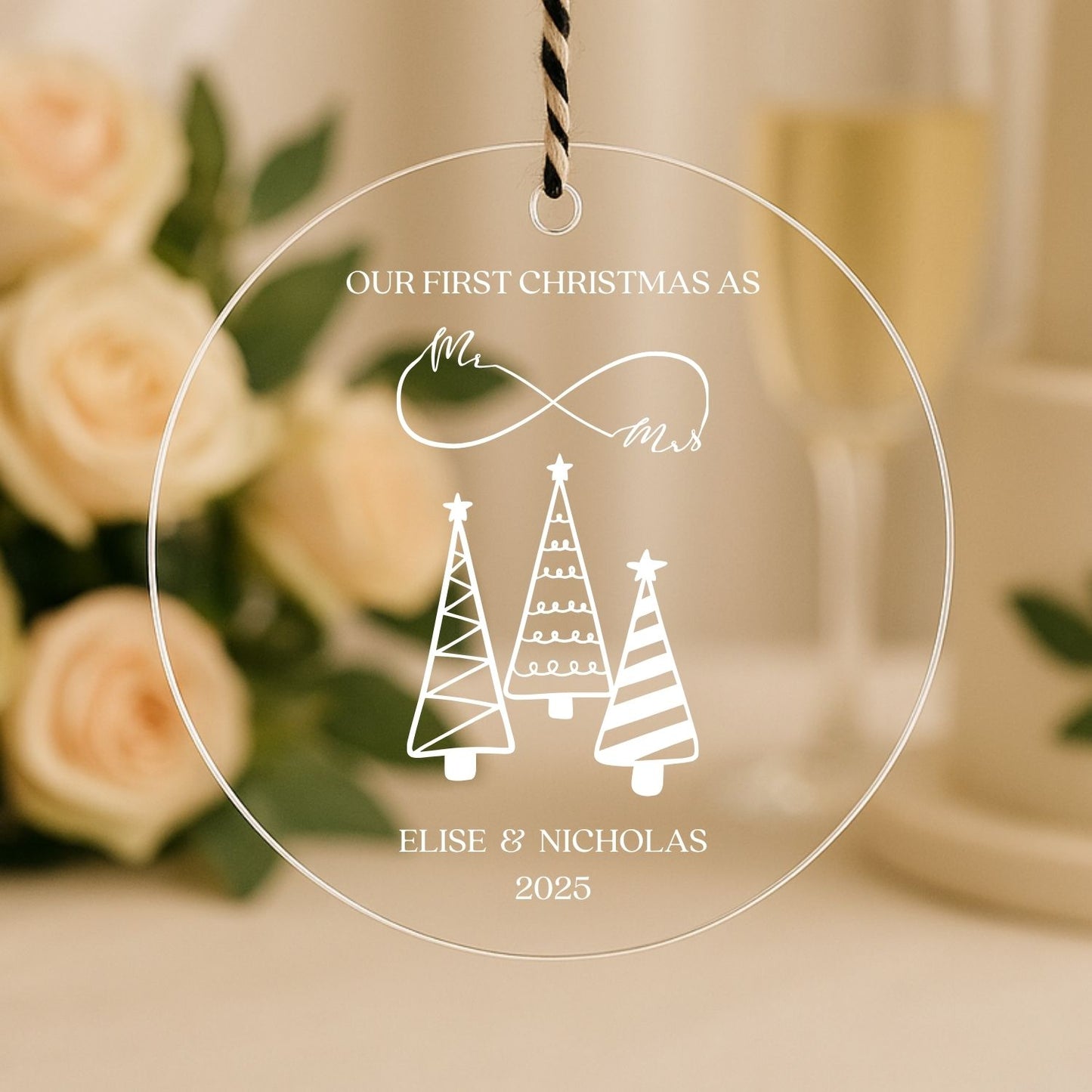 Personalized First Christmas Acrylic Ornament Style 3