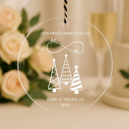 Personalized First Christmas Acrylic Ornament Style 3