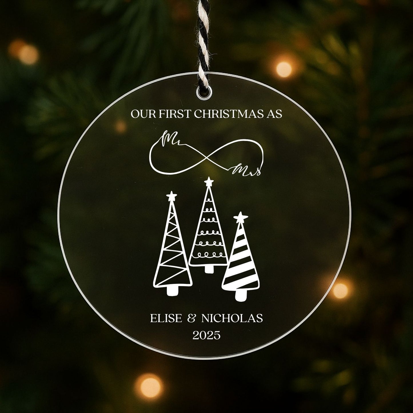 Personalized First Christmas Acrylic Ornament Style 3