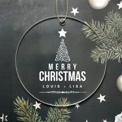 Merry Christmas Ornament Personalized Name Style 6